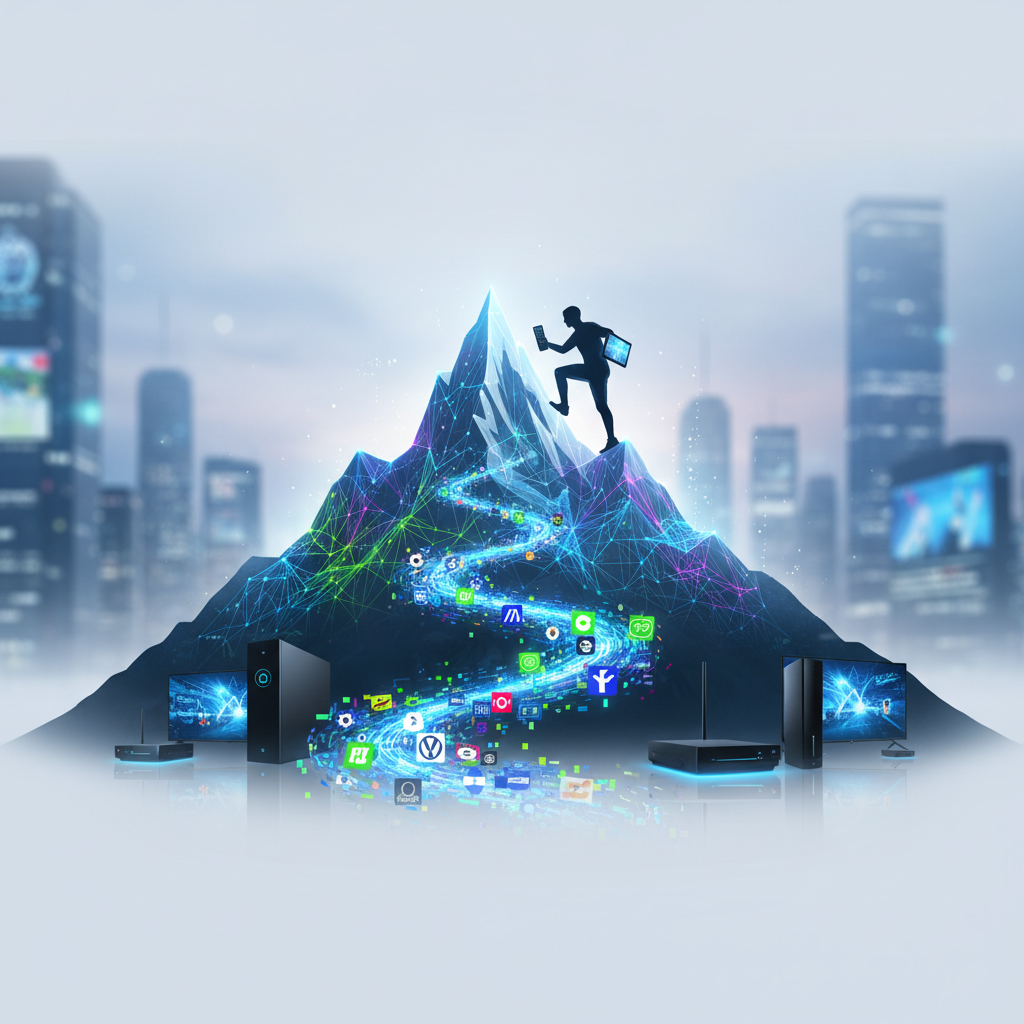 Man kijkt naar live sport op tv via IPTV